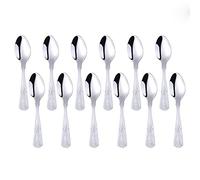 Buyer Star 12 Pieces Teaspoons, 18/0 Stainless Steel Silver Cutlery Set Classial Tableware, Flatware for Cafe Restaurant