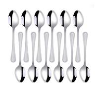 Buyer Star 18/0 Stainless Steel Teaspoons, 12 Pieces Silver Cutlery Set, Elegant Mirror Polished Tableware Utensil Kit