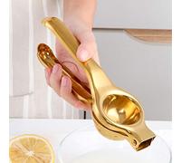 Buyer Star 20.5cm Gold Lemon Squeezer Lime Squeezer Stainless Steel Manual Fruit Squeezer, Citrus Squeezer Orange Juicer Fruit Juice Reamer Handle Press Tool for Juicing Oranges, Lemons