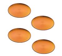 Buyer Star 4-Piece Stainless Steel Dinner Plates Dessert Salad Plates Set Indian, Round Dishes/Barbecue Dish/Cake Mold/Tray/Meat Dish/Rice Plate 9.1 Inch Colorful Metal Platter (Magic red)