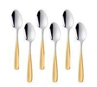Buyer Star 5.32 Inch Small Spoons Set of 6, Stainless Steel Coffee Spoon Set, Mini Dessert Spoons Teaspoons Tiny Stirring Spoon Demitasse Espresso Coffee Spoons (6, Gradient Gold)