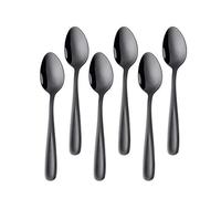 Buyer Star 5.32 Inch Small Spoons Set of 6, Stainless Steel Coffee Spoon Set, Mini Dessert Spoons Teaspoons Tiny Stirring Spoon Demitasse Espresso Coffee Spoons (6, Black)