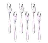 Buyer Star 5.5 Inch Mini Fork Set, 6 Pieces Stainless Steel Silver Fork, Table Forks, Cake Forks, Dessert Forks for Home, Restaurant, Appetiser Cocktail Fork Set, Dishwasher Safe
