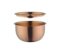 Buyer Star Generic 18/8 Stainless Steel Condiment Jar Stewing Bowl, Rice Bowl, Metal Mixing Bowl with Lid, Steamed Egg Bowl for Serving Soup, Fruit, Sauces, Rice, Ice Cream - Rose Gold