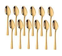 Buyer Star Gold Teaspoons, Stainless Steel for Hot Chocolate Appetizer Ice Cream, 5.63 Inches (Pack of 12)