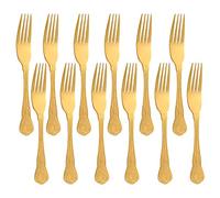 Buyer Star King Dinner Forks 12, Stainless Steel Gold Fork Set, Dinnerware for Home Kitchen