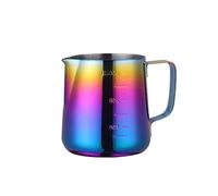 Buyer Star Milk Jug Milk Frother Pitcher Barista Tools 350ml /12oz Stainless Steel Milk Cup for Making Latte Coffee Art, Cappuccino (Rainbow)