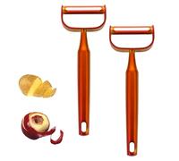 Buyer Star Potato Peeler Vegetable Peele, Y-Shaped Peeler with Potato Eye Remover, Sharp Stainless Steel Blade Ergonomic Good Grips Peeler Perfect for Butternut Squash Carrot (Sunset Red 2 PCS)