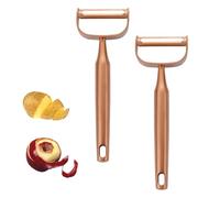 Buyer Star Potato Peeler Vegetable Peele, Y-Shaped Peeler with Potato Eye Remover, Sharp Stainless Steel Blade Ergonomic Good Grips Peeler Perfect for Butternut Squash Carrot (Rose Gold 2 PCS)