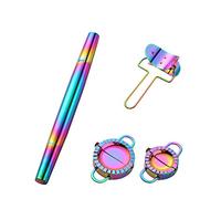 Buyer Star Rainbow rolling pin-15.8-inch Professional Rolling Pin Fondant, Dumplings, Cookies, Pizza Dough, Pasta, Pie Crust, Pastry - Metal French Rolling Pin Roller (NO.0)