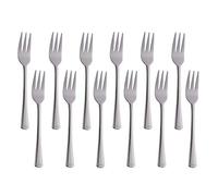 Buyer Star Stainless Steel Cake and Pastry Forks, 12 Pieces, Silver Harley Pattern Mini Forks for Fruit Salad