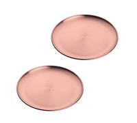 Buyer Star Stainless Steel Pizza Baking Tray, Baking Sheet 2 Pieces 9-Inch Pizza Pan Trays Plates for Oven, Rose Gold