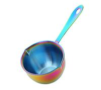 BUYER STAR Stainless Steel Sauce Pan, Small Pot Soup Milk Pan, 0.2L Pouring Saucepan with Pouring Lip & Handle & Tri-Ply Heavy Bottom for All Stoves Tops Including Induction, Dishwasher Safe -Rainbow