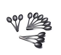 Buyer Star Teaspoons 12pcs Black Coffee Spoons Metal 5.5'' Mini Spoon 304 18/10 Stainless Steel Tea Spoon