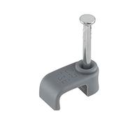BUYERS POINT Double Twin & Earth Cable Clips | Nail-In Wire Clips for Wall | Grey Cable Clips for Cable Management | Black Electrical Clips 16x5mm (100 Pack)