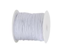 Buyers Point Elastic Cord/Round Hat Elastic Black & White (1mm, 2mm & 3mm) Craft, Jewellery Stringing, Masks, Party Hats (White, 3mm - 5 Metres)