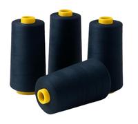 Buyers Point Overlocking Sewing Machine Polyester x4 Thread 5000 Yards Cones, 1,4 or 8 Cone Packs White, Black, Navy, Red, Beige, Grey, Purple, Cream (Navy)