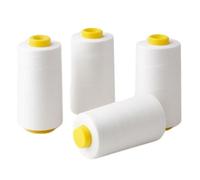 Buyers Point Overlocking Sewing Machine Polyester x4 Thread 5000 Yards Cones, 1,4 or 8 Cone Packs White, Black, Navy, Red, Beige, Grey, Purple, Cream (White)