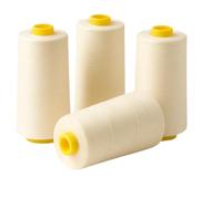 Buyers Point Overlocking Sewing Machine Polyester x4 Thread 5000 Yards Cones, 1,4 or 8 Cone Packs White, Black, Navy, Red, Beige, Grey, Purple, Cream (Cream)