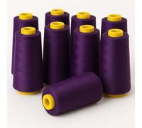 Buyers Point Overlocking Sewing Machine Polyester x8 Thread 5000 Yards Cones, 1,4 or 8 Cone Packs White, Black, Navy, Red, Beige, Grey, Purple, Cream (Purple)