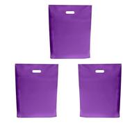 BUYERS POINT| Purple Heavy Duty Patch Handle Carrier Bags | Strong Boutique & Gift Bag | Reusable Plastic Bags For Shopping, Retail & Boutique Gift Bags (15 x 18 + 3") (Purple, Pack of 50)