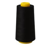 Buyers Point Single Overlocking Sewing Machine Polyester Thread 5000 Yards Cones, 1,4 or 8 Cone Packs White, Black, Navy, Red, Beige, Grey, Purple, Cream (Black)