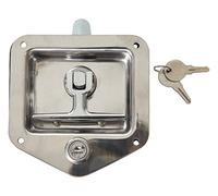 Buyers Products L8815 T-Handle Latch, Locking Single Point Latch with Gasket, with 2 Keys, Polished Stainless Steel, for Truck Bed Tool Boxes, Trailer Doors, RVs, Campers, Truck Cap Latch