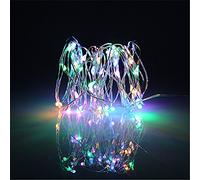 BUYERTIME 5M/16.4ft 50 LEDs Fairy String Lights, Battery AA Operated Silver Wire Fairy Lights for Indoor Bedroom Wedding Christmas Party Decoration (Multicolor)