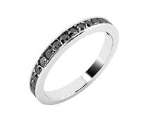 BuyFineDiamonds 0.50 Carat Black Diamond Half Eternity Ring in White Gold Size M