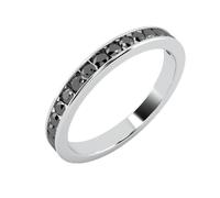 BuyFineDiamonds 0.50Ct Black Diamond Half Eternity wedding Ring For Women in White Gold Size K