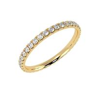 BuyFineDiamonds 0.50Ct Round Diamond Micro Pave Set Full Eternity Ring for Women's in Yellow Gold Size N