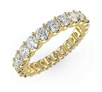BuyFineDiamonds 1.00Ct Round Diamond Claw Set U Prong Full Eternity Ring in 9k Yellow Gold Size Q