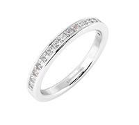 BuyFineDiamonds 1/2 Ct Princess Diamonds Channel Set Half Eternity Ring in White Gold Size M