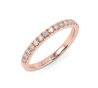 BuyFineDiamonds 1/4Ct Round Diamond Micro Pave Set Half Eternity Ring, 9k Rose Gold Size N
