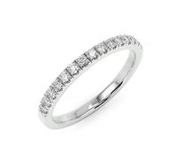 BuyFineDiamonds 1/4Ct Round Diamond Micro Pave Set Half Eternity Ring, 9k White Gold Size R