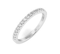 Buyfinediamonds.com 1/4Ct Round Diamond Micro Pave Set Half Eternity Ring,1.7 grams 9k White Gold (O)
