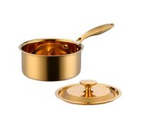 BuyGo 18/8 Stainless Steel Saucepan, 2.5 Quart Gold Pan with Heat Resistant Long Handle, 3-Layer Multipurpose Cookware Pot, Compatible Stovetops: Gas, Electric, Dishwasher Safe