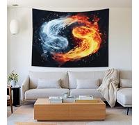 Buyidec Fire Ice Yin Yang Tapestry Wall Hanging Art Deco Tapestries for Bedroom Living Room Dorm 40"x60"