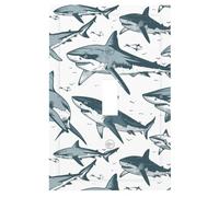 Buyidec Hand Drawn Sharks 1 Gang Single Toggle Outlet Light Switch Wall Plate Cover Decorative Electrical Face Receptacle Cover Plate with Screws