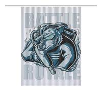 buyiikjd 53.54x70.87Inch（136x180cm） Quick-Install Hookless Shower Curtain, Opaque, Heat-Resistant Polyester - Shower Curtain No Hooks, Curtain ShowerBattle Royale,cattle