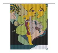 buyiikjd 56.30x70.87Inch（143x180cm） Quick-Install Hookless Shower Curtain, Opaque, Heat-Resistant Polyester - Shower Curtain No Hooks, Curtain ShowerThe Story of The Seabed