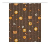 buyiikjd Brown Christmas Bat GhostDurable Heavy Duty Shower Curtain, Thick Polyester, Rustproof Grommets, Weighted Hem - Weighted Shower Curtains, Bath Curtains Shower56.30x70.87Inch(143x180cm)
