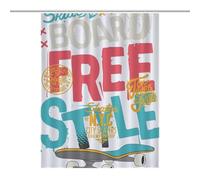buyiikjd Skateboard, StyleMold-Resistant Quick-Dry Curtain - Anti Mould Shower Curtain, Shower Curtain Anti Mould, Shower Curtains Mould Proof Resistant 53.54x70.87Inch（136x180cm）