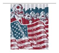 buyiikjd Skeleton National FlagDurable Heavy Duty Shower Curtain, Thick Polyester, Rustproof Grommets, Weighted Hem - Weighted Shower Curtains, Bath Curtains Shower56.30x70.87Inch(143x180cm)
