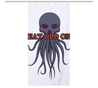 buyiikjd Skull Octopus Great Old Ones CthulhuLarge Size Shower Curtain 35.43x70.87Inch（90x180cm）, Opaque Privacy, 12 C-Shaped Hooks - Large Shower Curtain