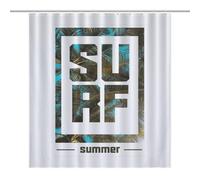 buyiikjd Surf-coconut Tree-beach-blue-T-shirt-sweatshirtFloor-Length Extra Long Shower Curtain 64.17x70.87Inch（163x180cm）, Weighted Hem, Splash Guard - Curtain Fabric