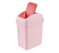 Buyitt 7 L Plastic Small Garbage Bin with Swing Top Lid, Bathroom Trash Can, Pink