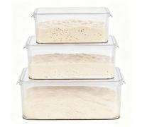 Buyitt Plastic Pizza Dough Proofing Container whit Lid, Multi-size 3-Pack Clear Dough Rising Boxes for Bread Baking