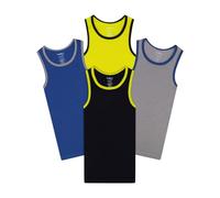 Buyless Fashion Boys Scoop Neck Tagless Undershirts Soft Cotton Tank Top (4 Pack) 3-4