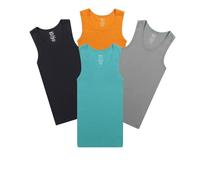 Buyless Fashion Boys Scoop Neck Tagless Undershirts Soft Cotton Tank Top (4 Pack) 5-6